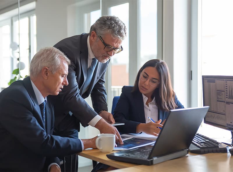 Business professionals working together